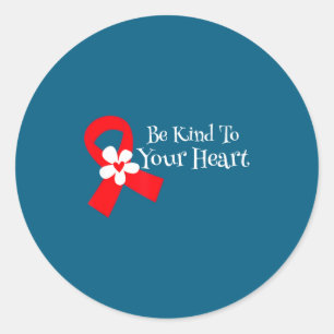 Heart Disease Awareness Shirt Heart Health Month  Classic Round Sticker