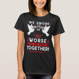 Heart Disease Awareness Spouse Husnd Wife Support  T-Shirt