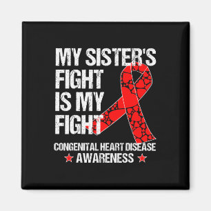 Heart Disease Awareness T Shirt Chd Sister Red  Magnet
