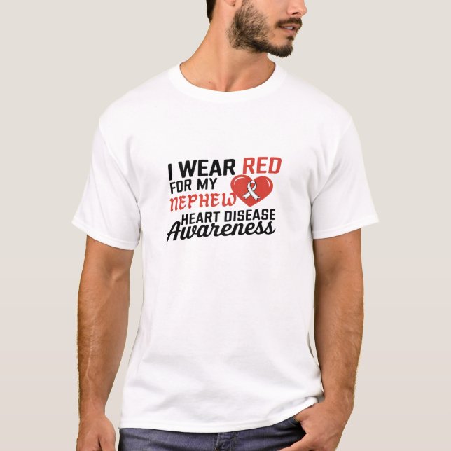 Heart Disease Awareness T-Shirt Design. (Front)