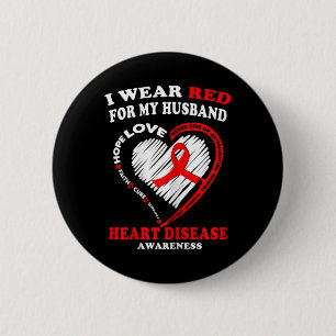 Heart Disease Awareness T Shirt - I Wear Red For M 6 Cm Round Badge