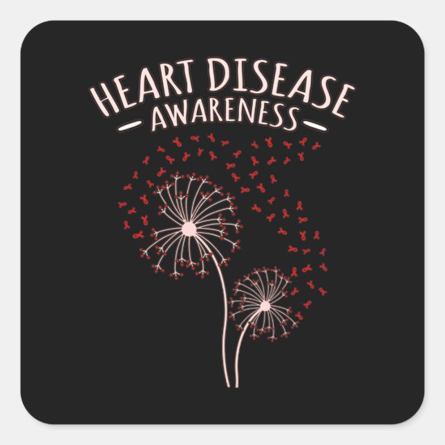 Heart Disease Awareness Trees Survivor Patient Gra Square Sticker (Front)