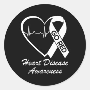 Heart Disease Awareness We Wear Red In February Go Classic Round Sticker
