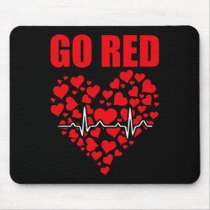 Heart Disease Awareness We Wear Red In February Go Mouse Pad