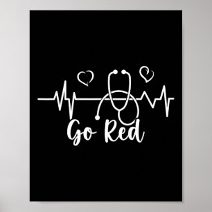 Heart Disease Awareness We Wear Red In February Go Poster