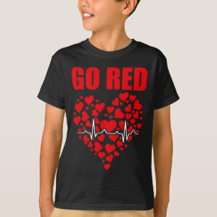Heart Disease Awareness We Wear Red In February Go T-Shirt