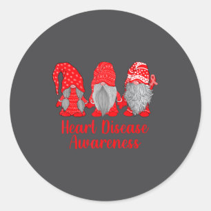 Heart Disease Awareness Wear Red In February Famil Classic Round Sticker