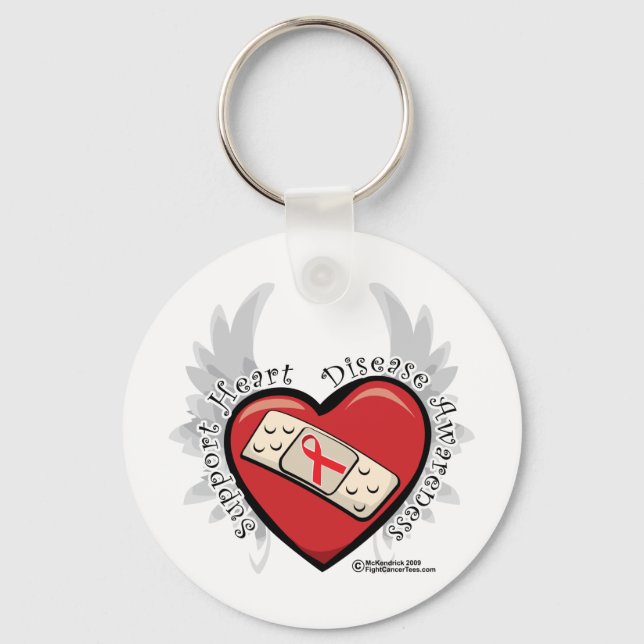 Heart Disease Band Aid Key Ring (Front)