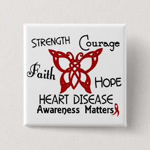 Heart Disease Celtic Butterfly 3 15 Cm Square Badge