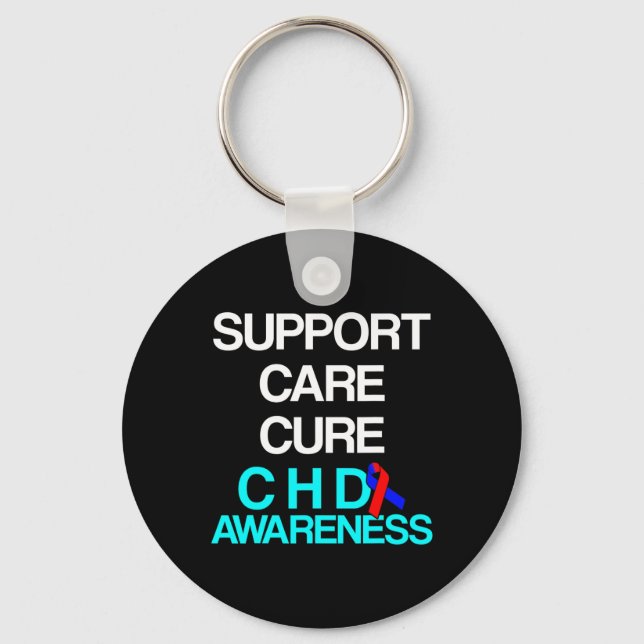 Heart Disease Defect Survivor Chd Warrior 3  Key Ring (Front)