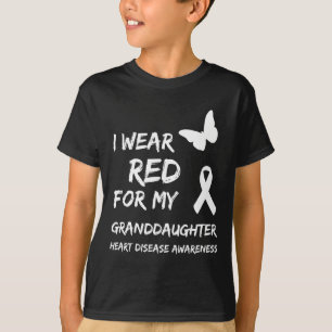 Heart Disease I Wear Red For My Granddaughter Ribb T-Shirt