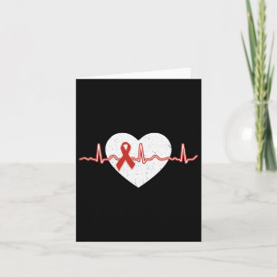 Heart Disease Month Outfits Red Day Heart Ribbon 2 Card