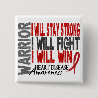 Heart Disease Warrior 15 Cm Square Badge