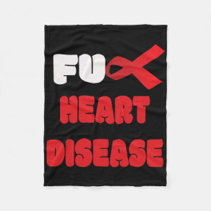 Heart Disease Warrior Health Ribbon Faith Fleece Blanket