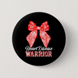 Heart Disease Warrior Red Ribbon Heart Disease Awa 6 Cm Round Badge