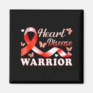 Heart Disease Warrior Ribbon Red Heart Disease Awa Magnet