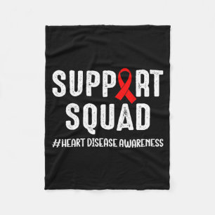 Heart Disease Warrior Support Squad Heart Disease  Fleece Blanket
