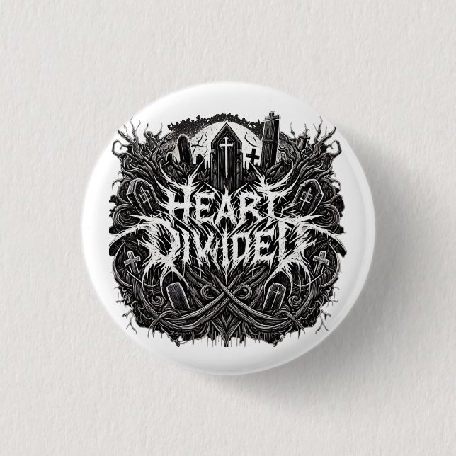 Heart Divided - Graveyard Logo Pin (Front)
