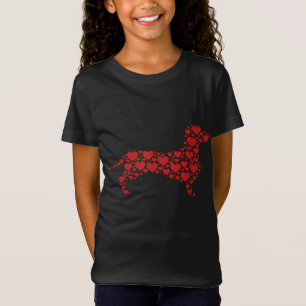Heart Dog Lover Gifts Dachshund Puppy Valentines D T-Shirt