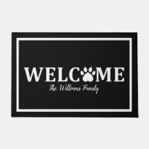 Heart Dog Paw Print - WELCOME- Personalised