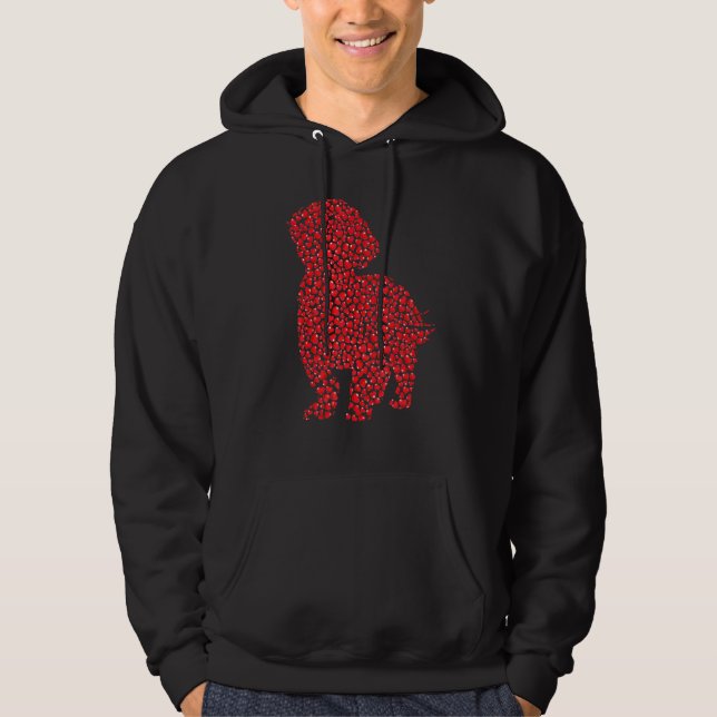 Heart Dog  Shih Tzu Puppy Valentines Day Hoodie (Front)