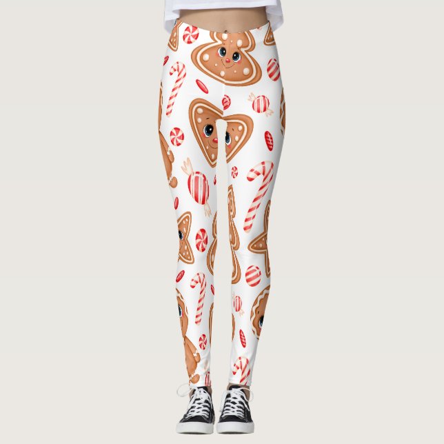 Heart, Doll & Ball Graphic Pattern Leggings (Front)