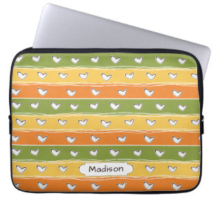 Heart Doodles custom name laptop sleeves