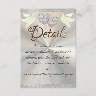 Heart & Doves, QR Code - White/Silver Enclosure Card