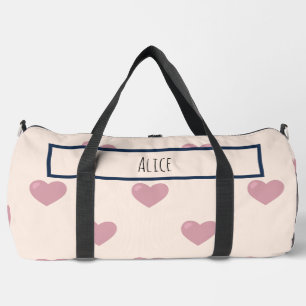 Heart Drawing I Custom Name  Duffle Bag