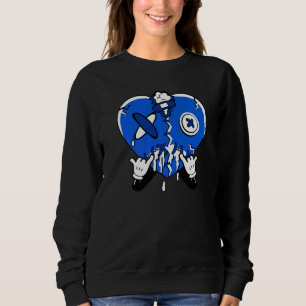 Heart Dripping Streetwear Racer Blue 5s Matching Sweatshirt