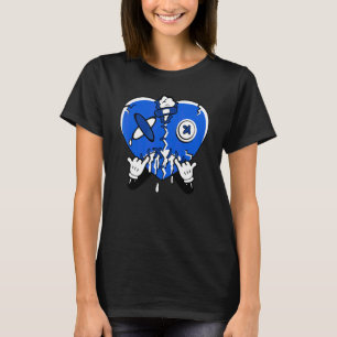 Heart Dripping Streetwear Racer Blue 5s Matching T-Shirt