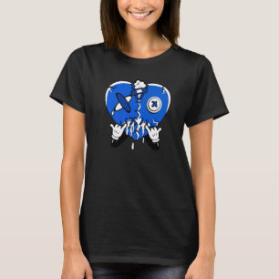 Heart Dripping Streetwear Racer Blue 5s Matching T-Shirt