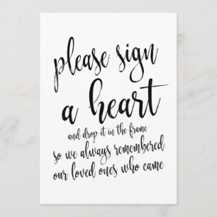 Heart Drop Guest Book Affordable Wedding Sign Invitation