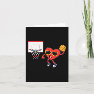 Heart Dunk Basketball Player Valentines Day Love S Card