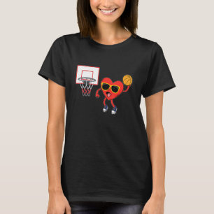 Heart Dunk Basketball Player Valentines Day Love S T-Shirt