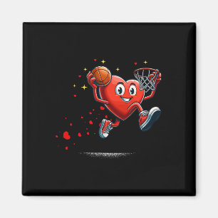 Heart Dunking Valentines Day Basketball Kids  Magnet