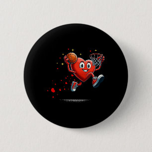 Heart Dunking Valentines Day Bysketll Kids 6 Cm Round Badge