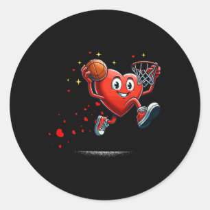 Heart Dunking Valentines Day Bysketll Kids  Classic Round Sticker