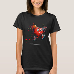 Heart Dunking Valentines Day Bysketll Kids T-Shirt