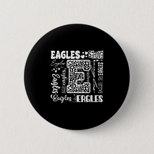 Heart Eagles School Team Go Ealges For Men Women F 6 Cm Round Badge