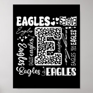 Heart Eagles School Team Go Ealges For Men Women F Poster