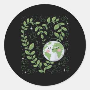 Heart Earth Day 2025 Environment Plant Leaf Classic Round Sticker