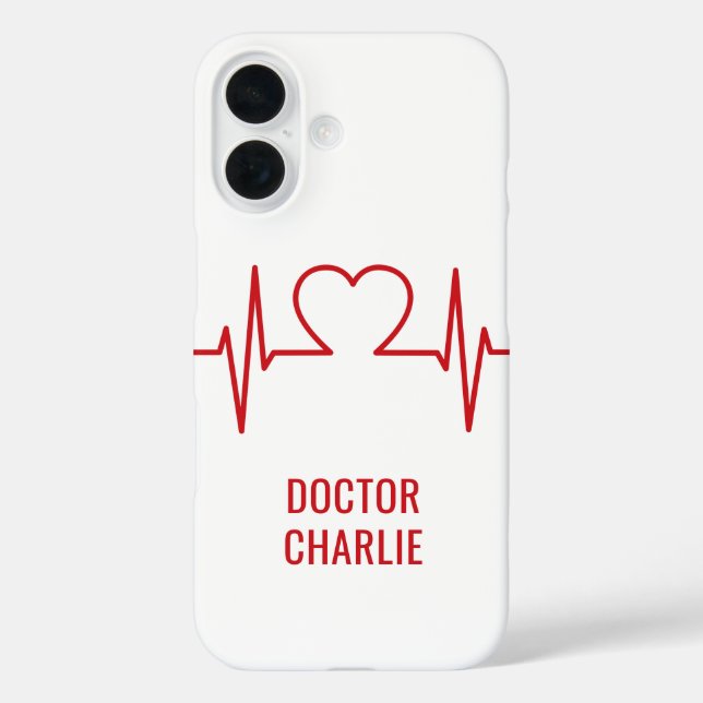 Heart EKG custom name & colour phone cases (Back)