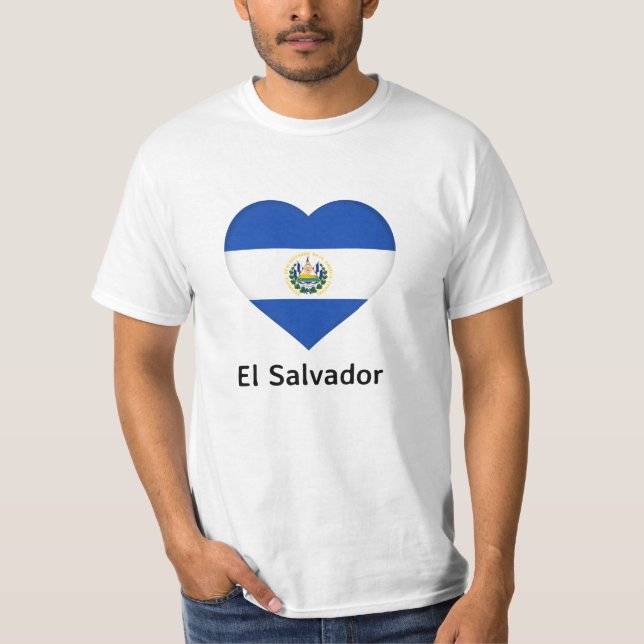 Heart - El Salvador Flag T-Shirt (Front)