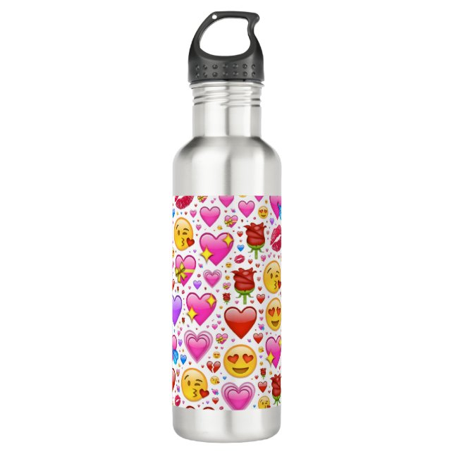 Heart Emojis 710 Ml Water Bottle (Front)