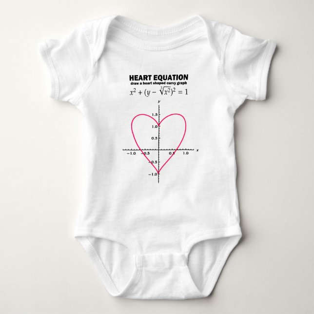 heart equation: mathematics baby bodysuit (Front)