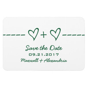 Heart Equation Save the Date Magnet, Green Magnet