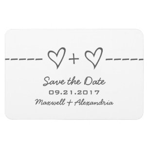 Heart Equation Save the Date Magnet, Grey Magnet