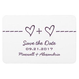 Heart Equation Save the Date Magnet, Purple Magnet
