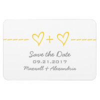 Heart Equation Save the Date Magnet, Yellow